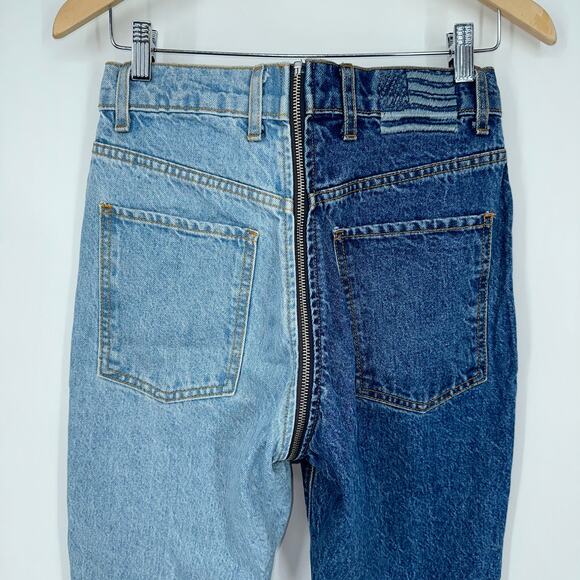 Revice Yin Yang Crop Two Tone High Rise Denim Jeans in Tokyo Wash - Picture 11 of 16